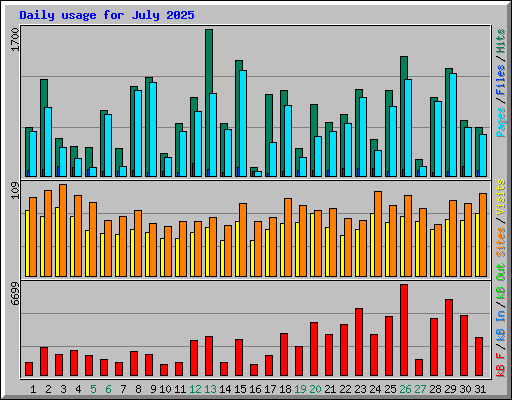 Daily usage for July 2025