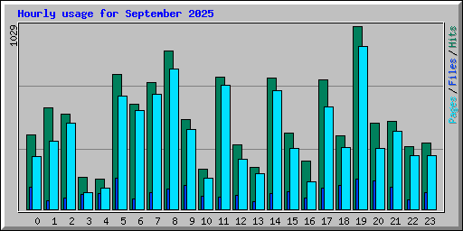 Hourly usage for September 2025